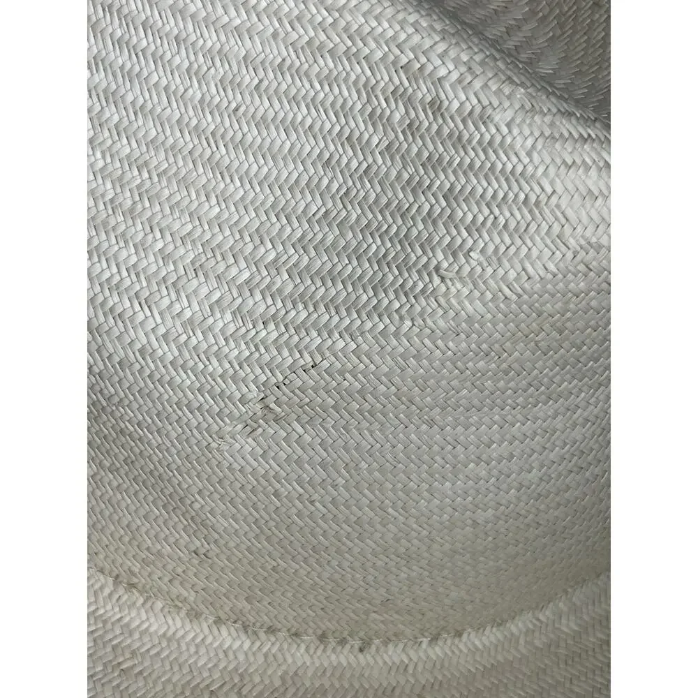 Woven Straw Panama Fedora Sun Hat Santa Fe Hat Co Montecristi Size 60 XL Damaged